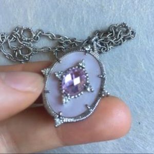 Judith Ripka Sterling Silver Rose Quartz Necklace